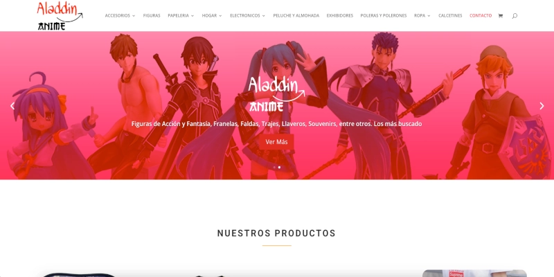 Aladdin Anime - E-commerce especializado en productos de anime, manga y cultura japonesa. - Proyecto de E-commerce desarrollado por Providesys Chile