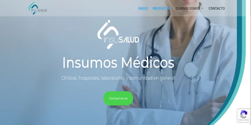 Insusalud - Landing Page de suministro de insumos médicos. - Proyecto de Salud desarrollado por Providesys Chile